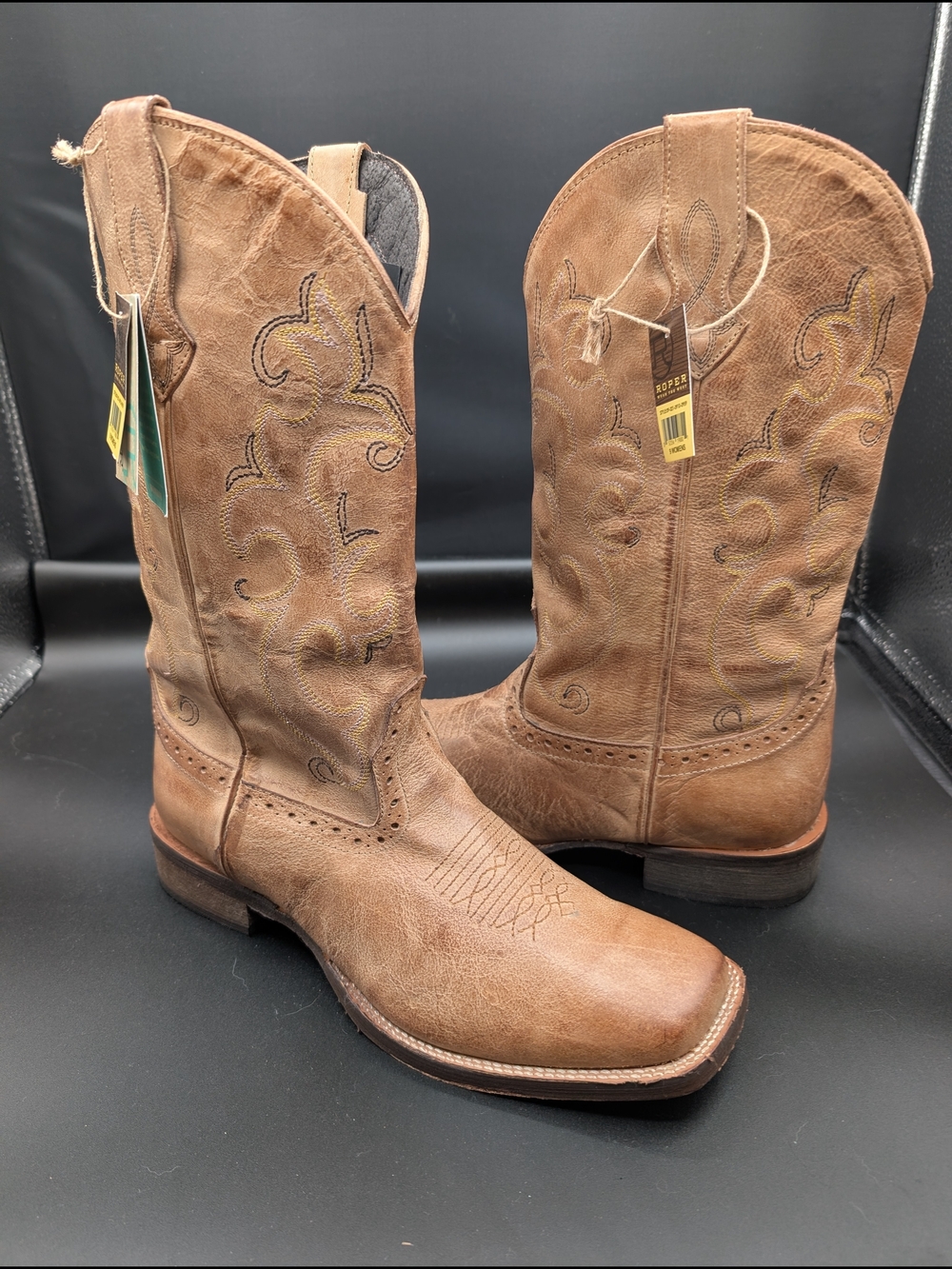 Roper Women's Brown Leather Western Boots